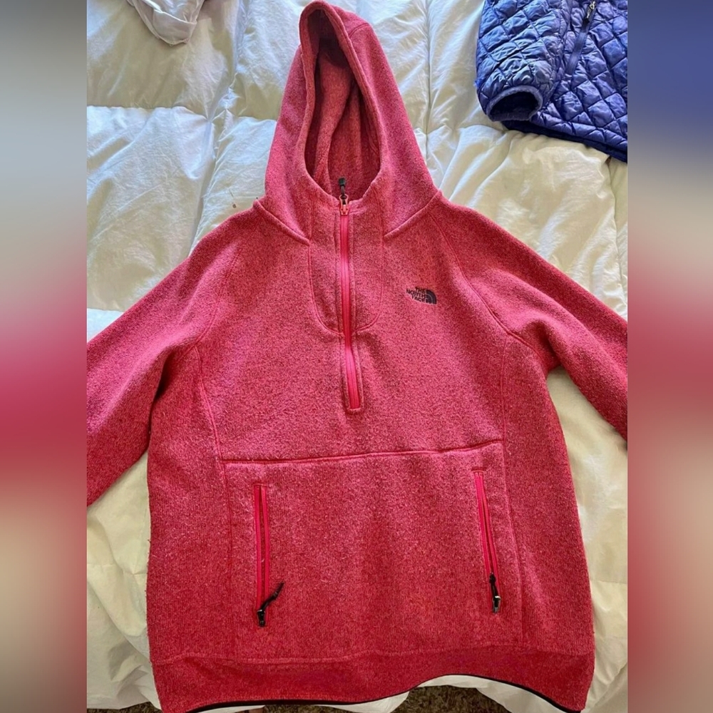 The North Face red sweatshirt hoodie size medium